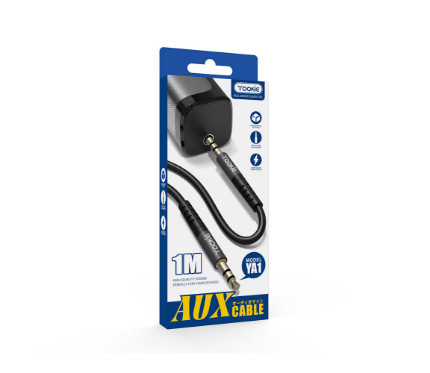 Chargers + Cables Yookie YA1 Cable Aux to Aux 1M Black